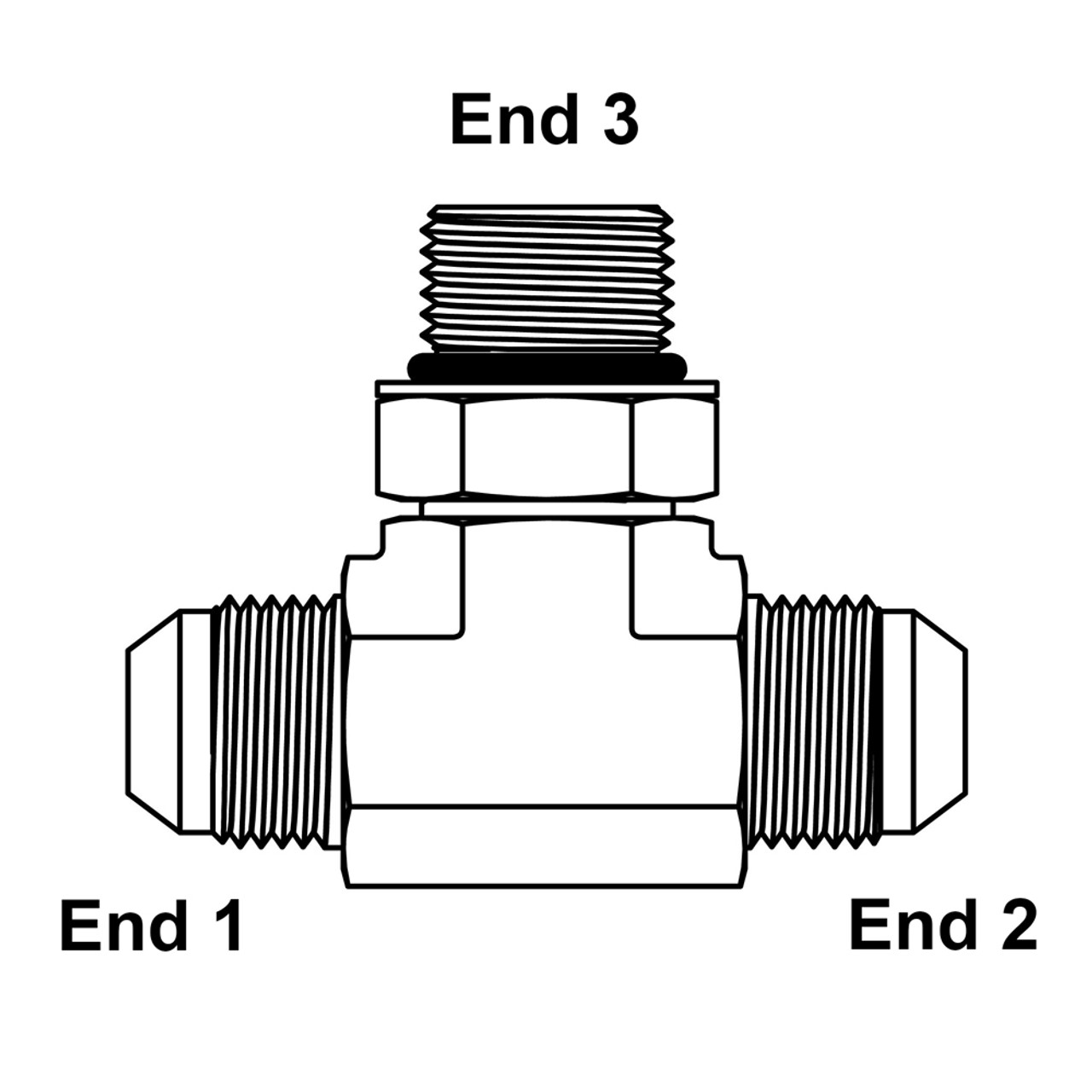 JIC 8 Male x JIC 8 Male x SAE 8 Male Tee 6803-08-08-08 Adapter [901939]