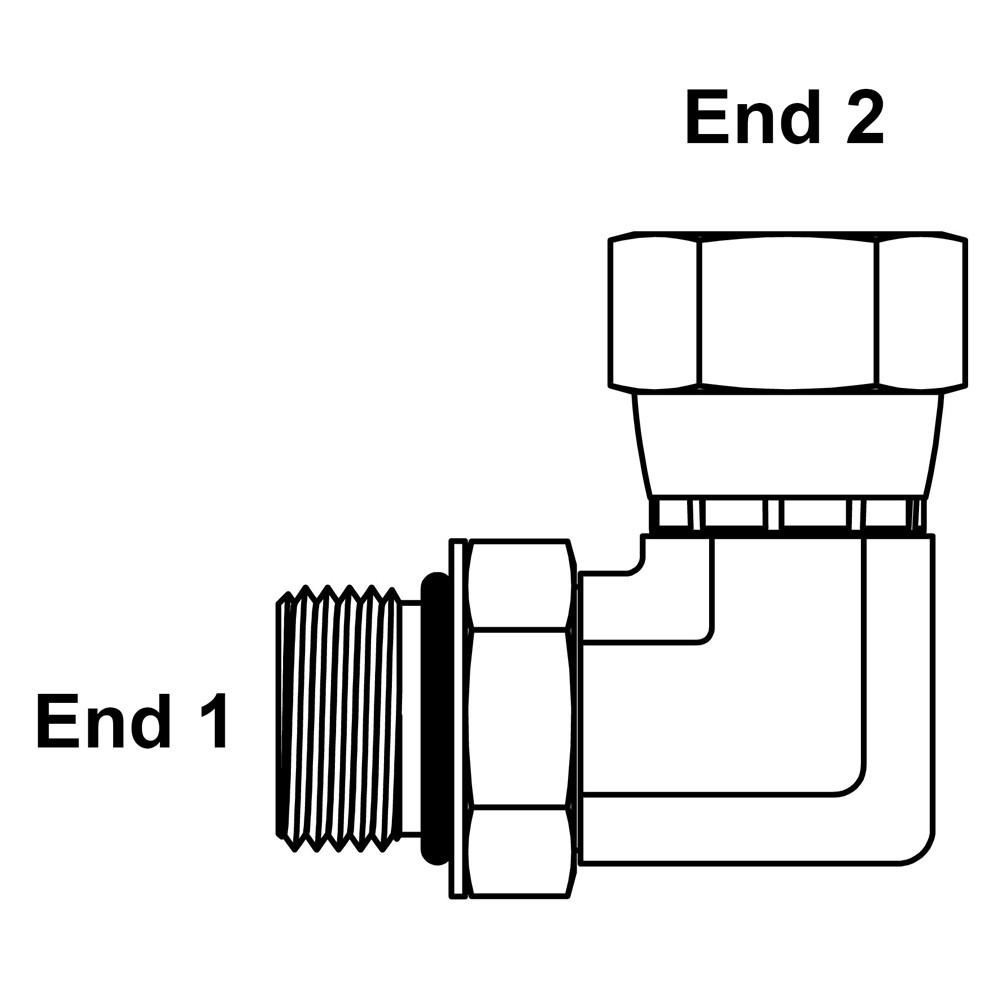 SAE 10 Male x JIC 10 Female Swivel 90 Degree Elbow 6809-10-10 Adapter [901927]