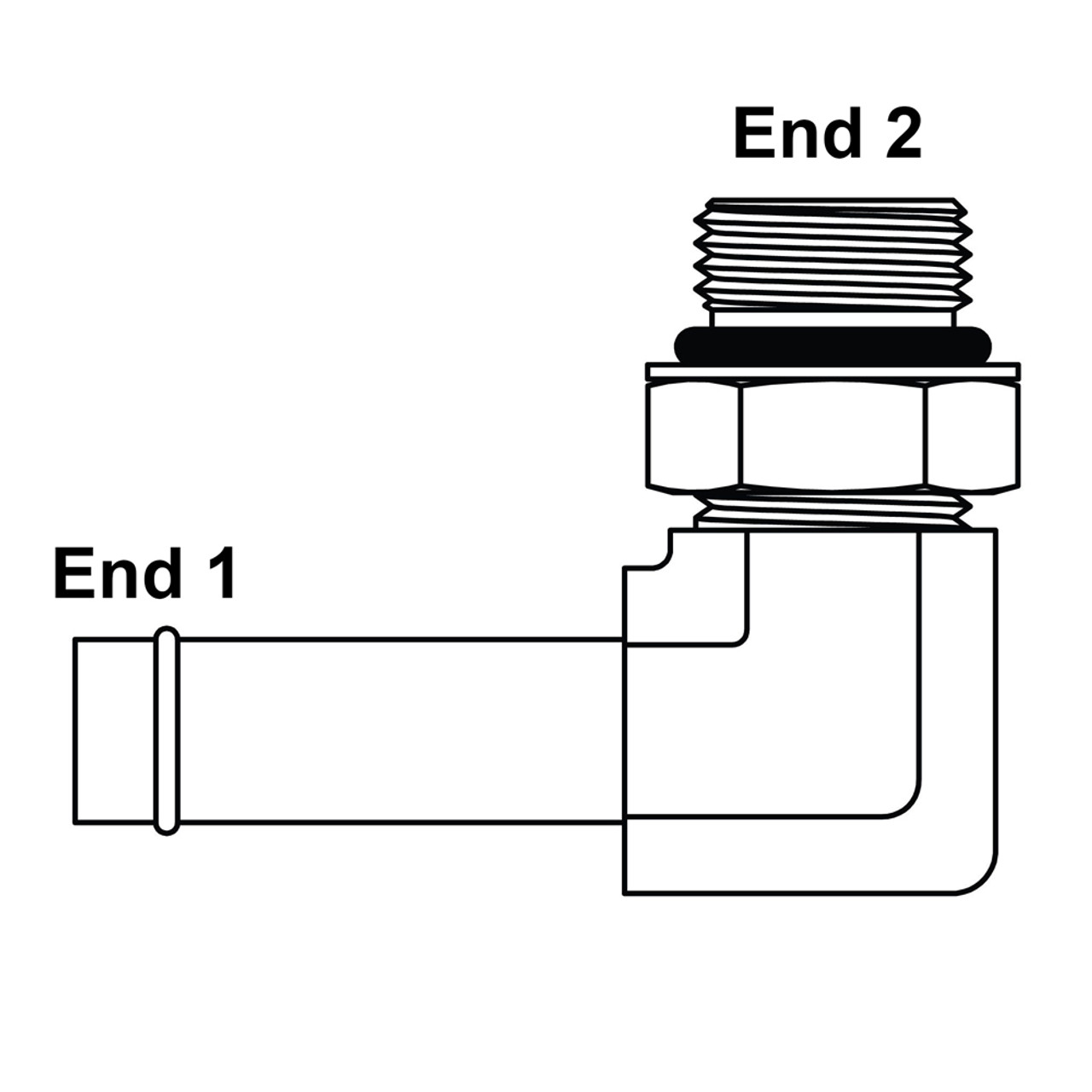 3/8" Hosebarb x SAE 6 Male 90 Degree Elbow 4601-06-06 Adapter [901931]
