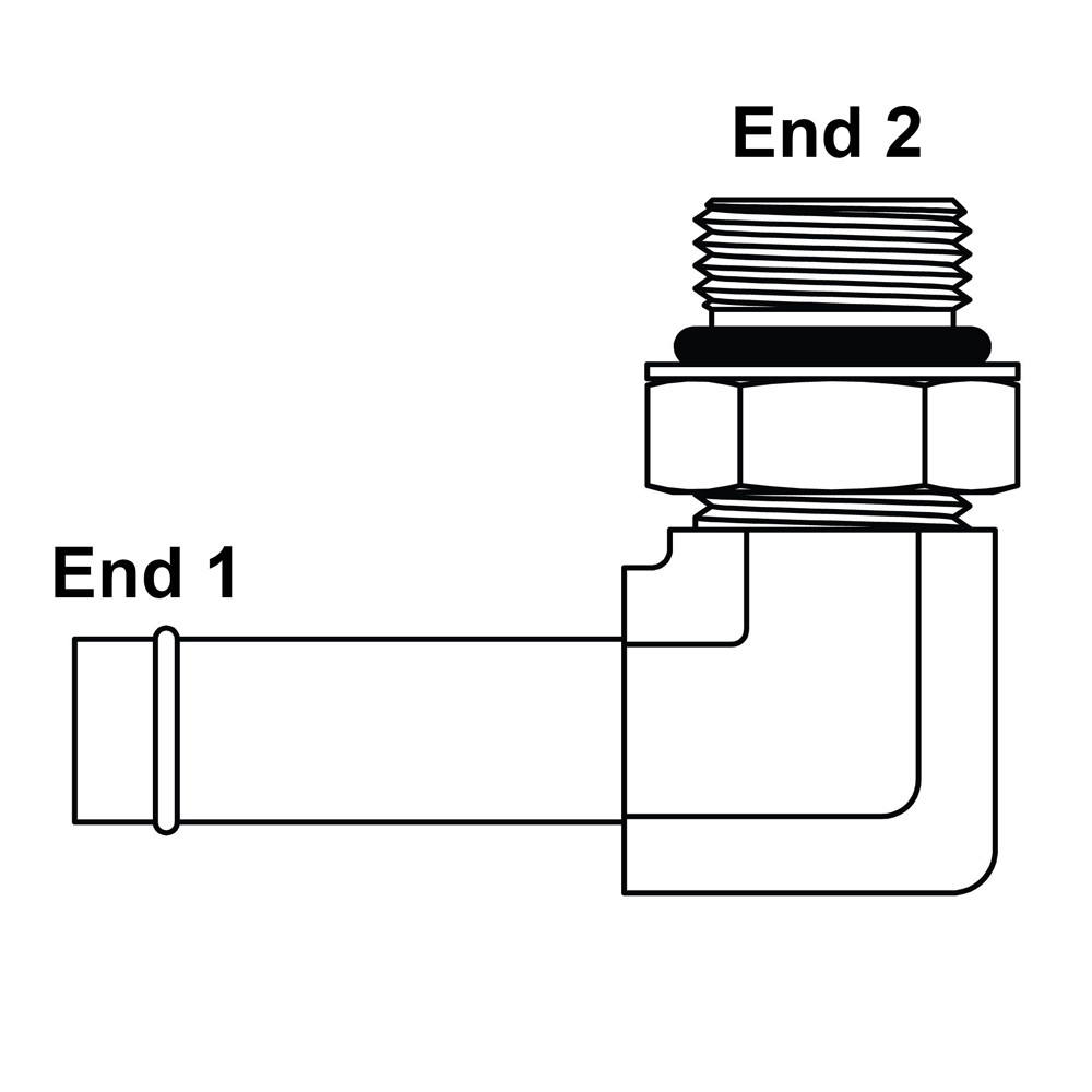 1/2" Hosebarb x SAE 8 Male 90 Degree Elbow 4601-08-08 Adapter [901932]