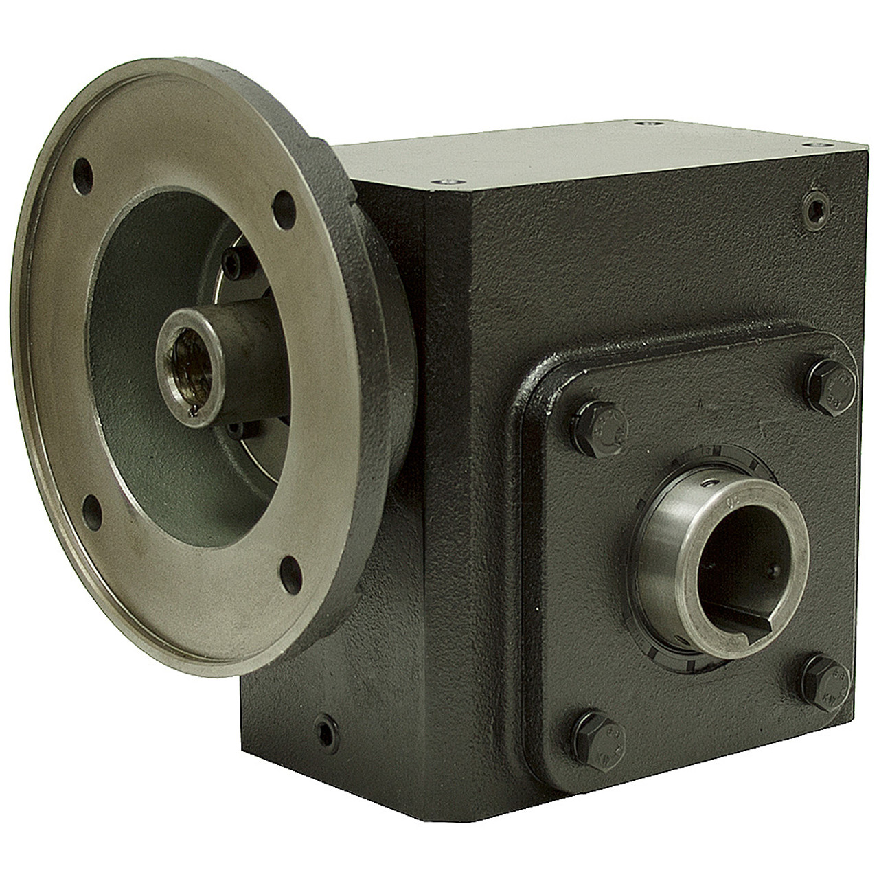 15:1 Right Angle Cast Iron Worm Gear Reducer 5.45 HP 182TC Hollow Output Worldwide HDRF-325-15-H-182TC [602158]