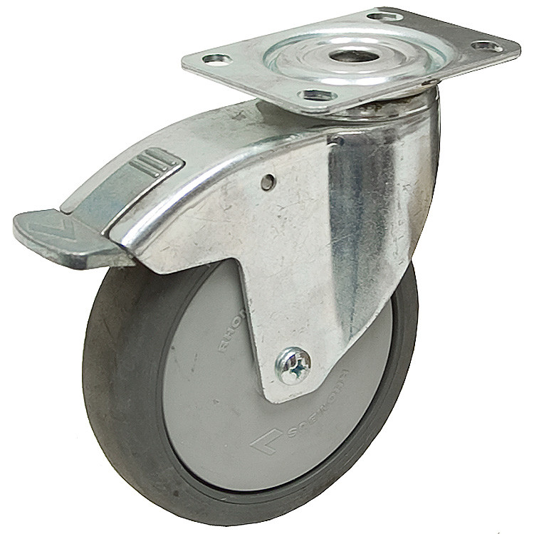 5" x 1.25" Swivel Plate Caster w/ Wheel Brake [700140]
