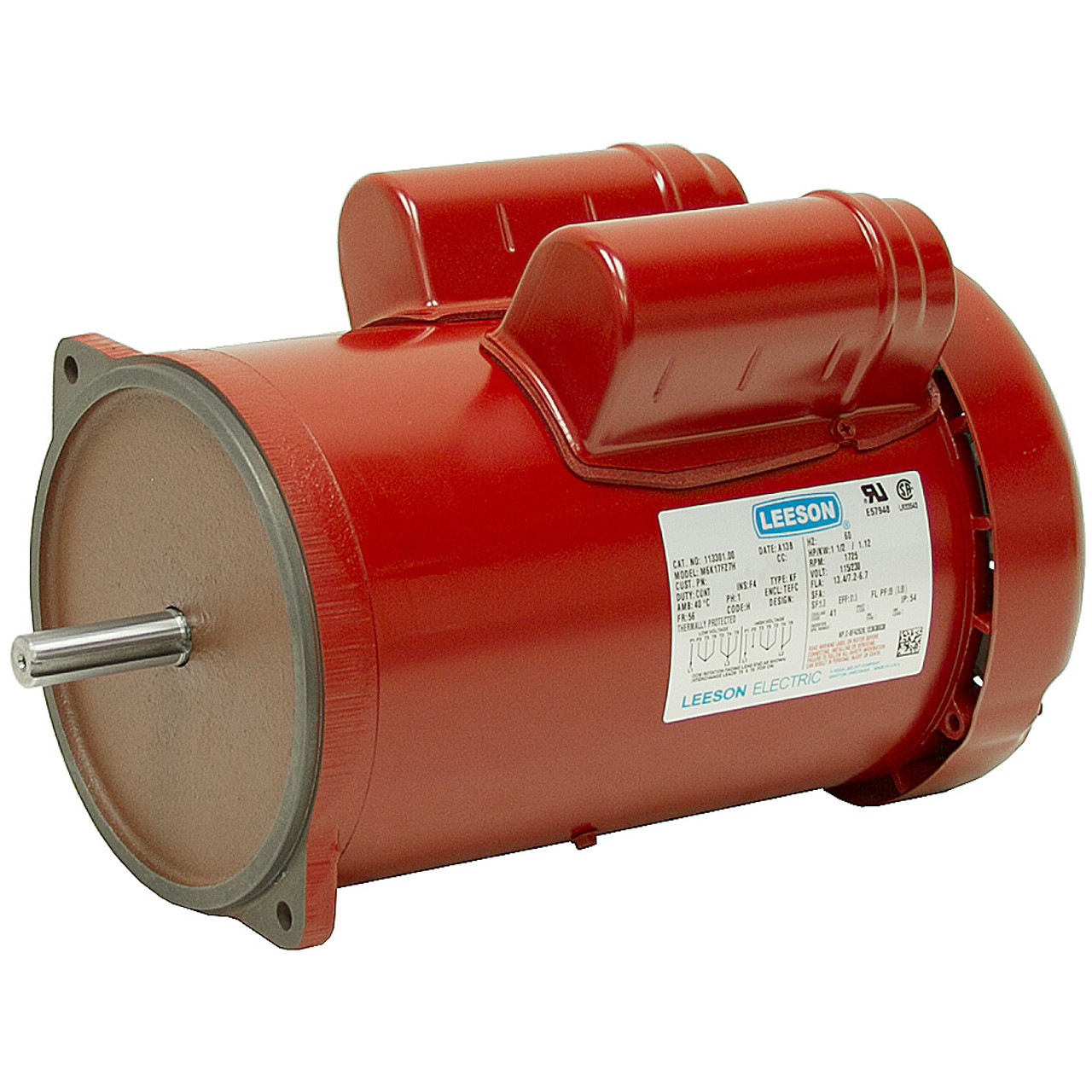 1.5 HP 1725 RPM 115/230 Volt AC TEFC Poultry Feed Auger Motor Leeson 117884.00 [500818]