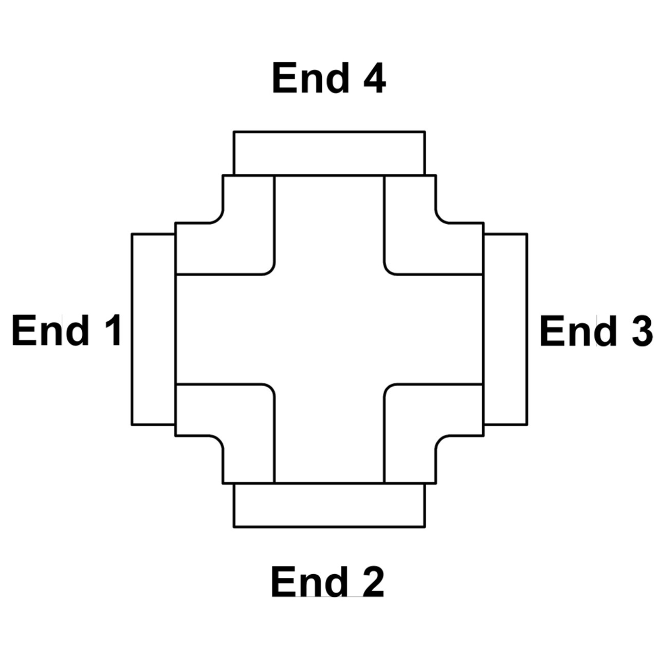 1/4" NPT Female x 1/4" NPT Female x 1/4" NPT Female x 1/4" NPT Female Cross 5652-04-04-04-04 Adapter [903598]