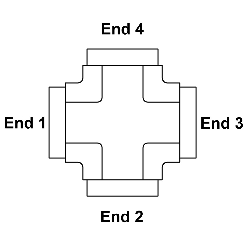 3/8" NPT Female x 3/8" NPT Female x 3/8" NPT Female x 3/8" NPT Female Cross 5652-06-06-06-06 Adapter [903599]