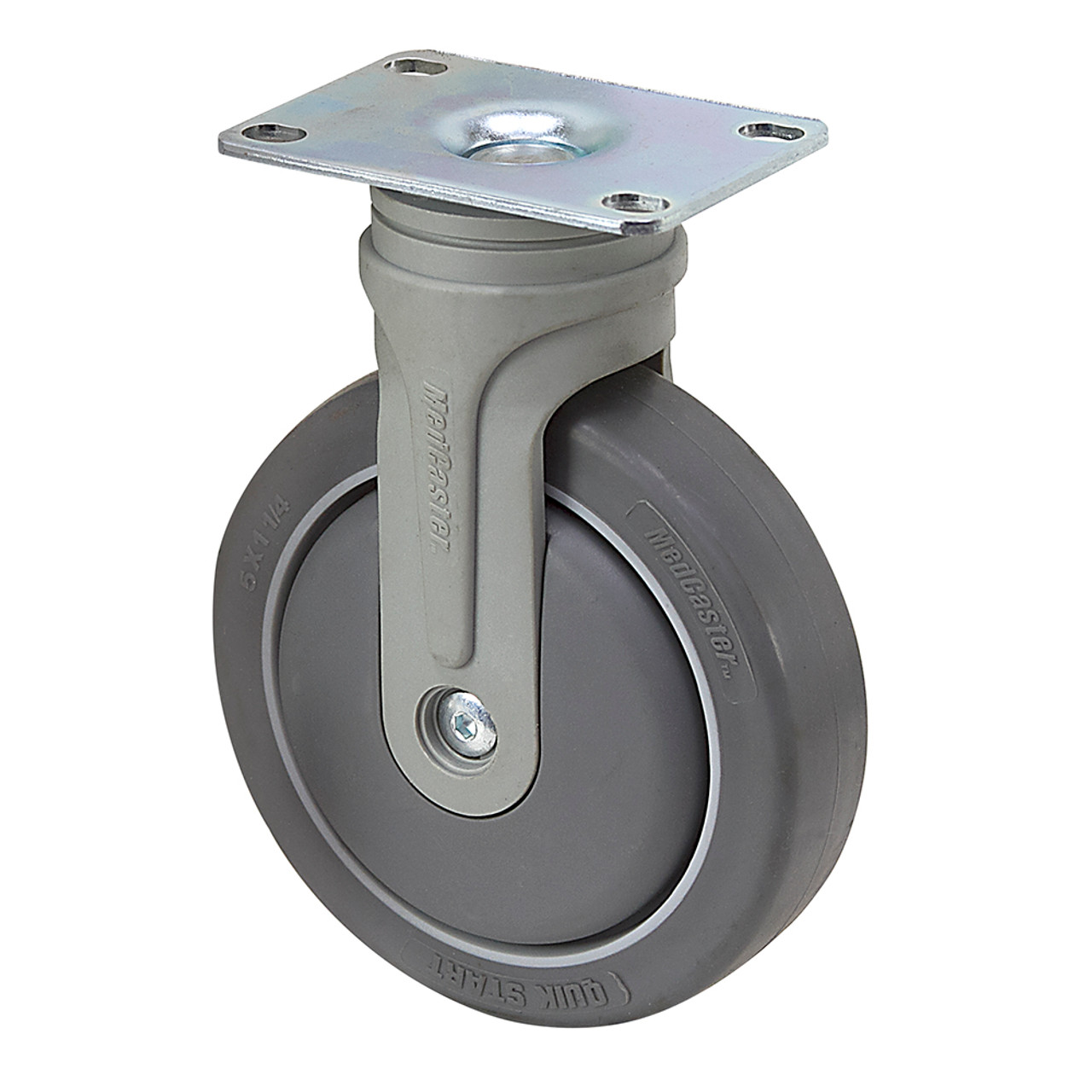 5" x 1-1/4" Medcaster Rigid Plate Caster NG05QDP125RGTP01LP [700321]