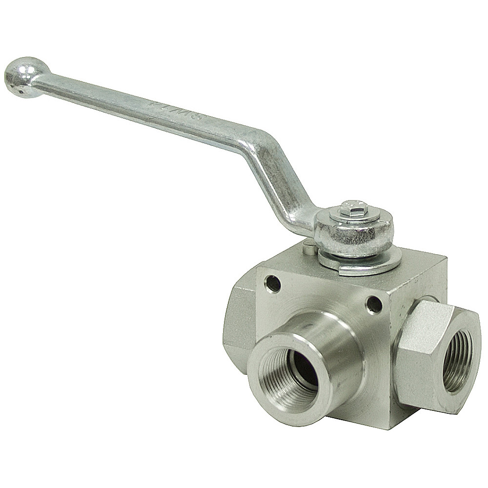3/4" NPT Carbon Steel 5145 PSI 3-Way Ball Valve Dynamic DE3L-34-NPT [903659]