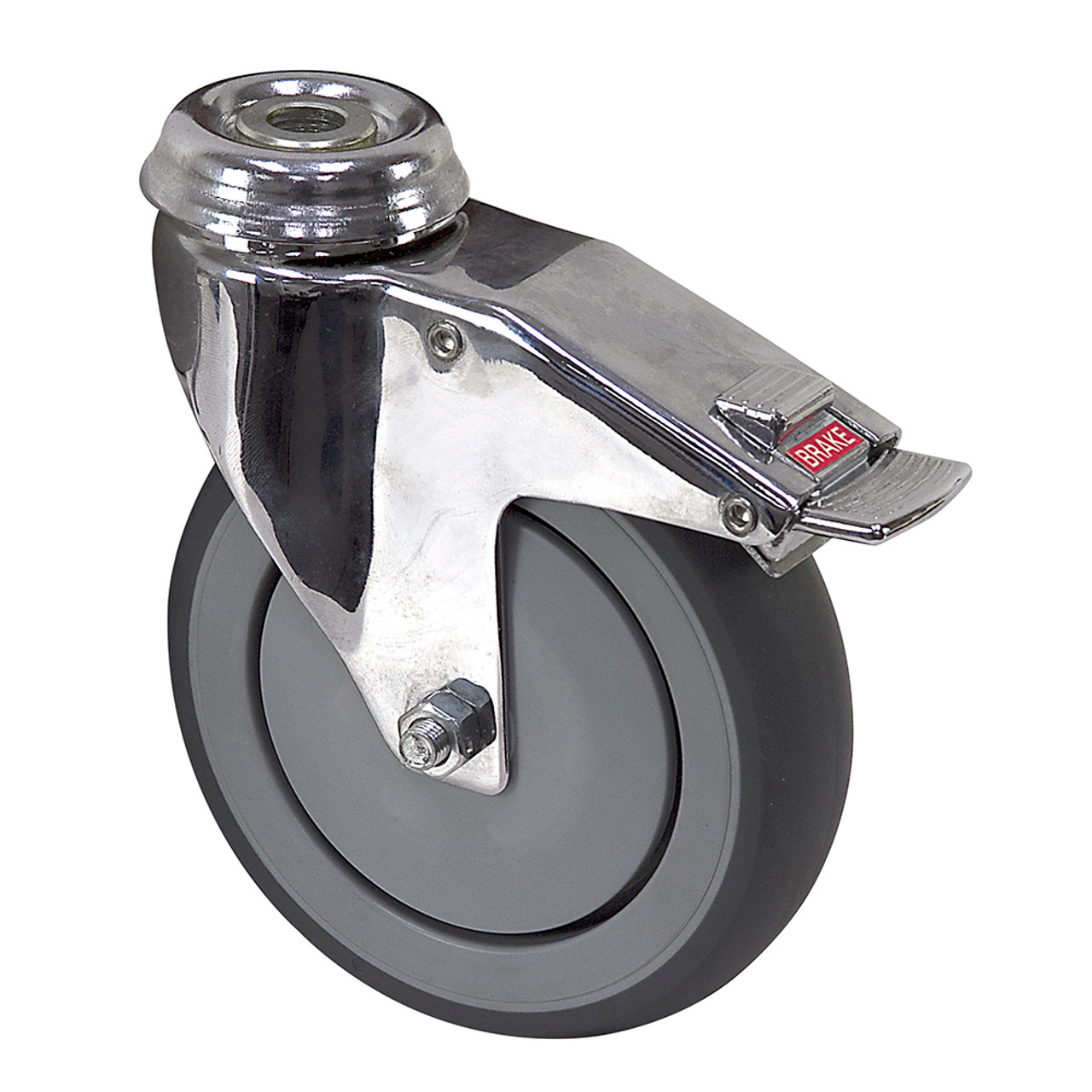 5" x 1-1/4" Medcaster Swivel Bolt Hole Caster w/Total Brake CH05TPP125TLHKU1 [700309]