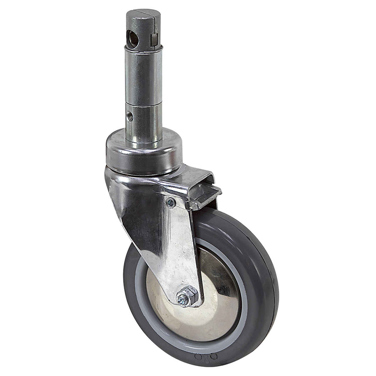 5" x 1-1/4" Medcaster Swivel Round Stem Caster w/Total Brake HC05PYP125TLCL01 [700312]