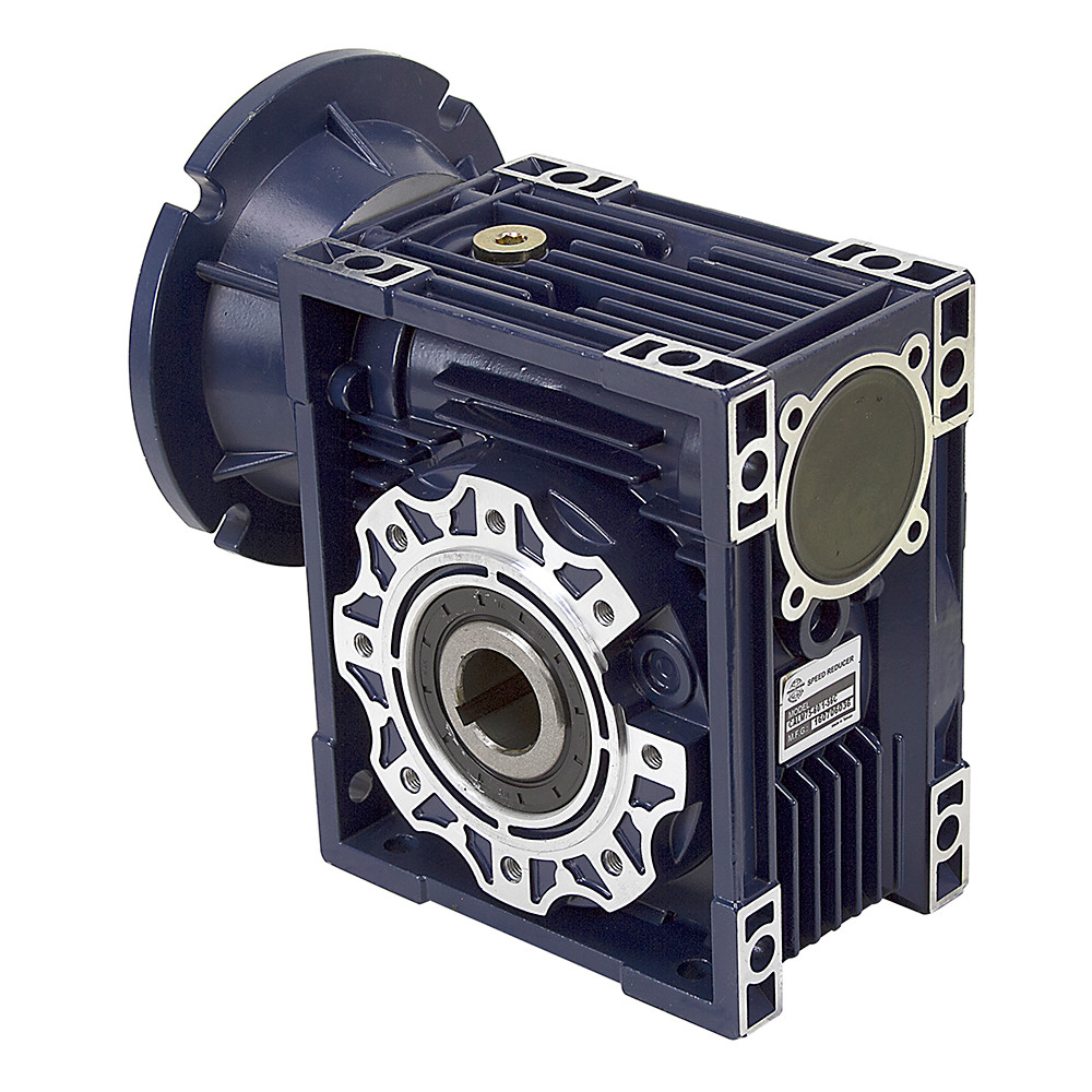 Aluminum Right Angle Worm Gear Reducer, 75 mm C.D., 100/1, 56C Input Flange, Hollow Bore Output Worldwide CALM75-100/1-56C [603088]