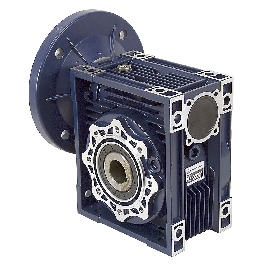 Aluminum Right Angle Worm Gear Reducer, 90 mm C.D., 25/1, 56C Input Flange, Hollow Bore Output Worldwide CALM90-25/1-56C [603110]