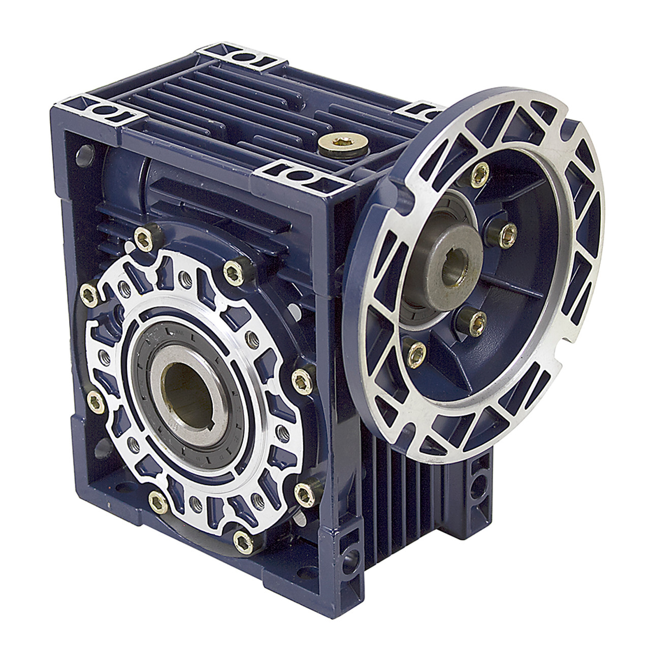 Aluminum Right Angle Worm Gear Reducer, 75 mm C.D., 25/1, 56C Input Flange, Hollow Bore Output Worldwide CALM75-25/1-56C [603091]