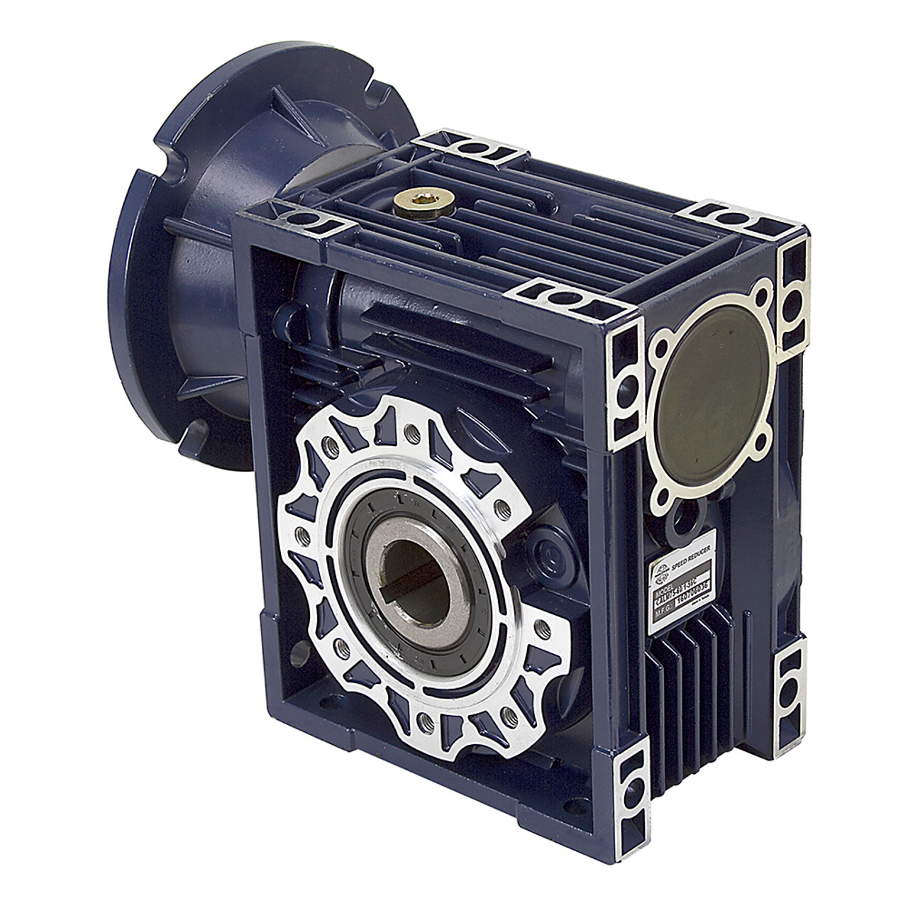 Aluminum Right Angle Worm Gear Reducer, 75 mm C.D., 25/1, 56C Input Flange, Hollow Bore Output Worldwide CALM75-25/1-56C [603091]