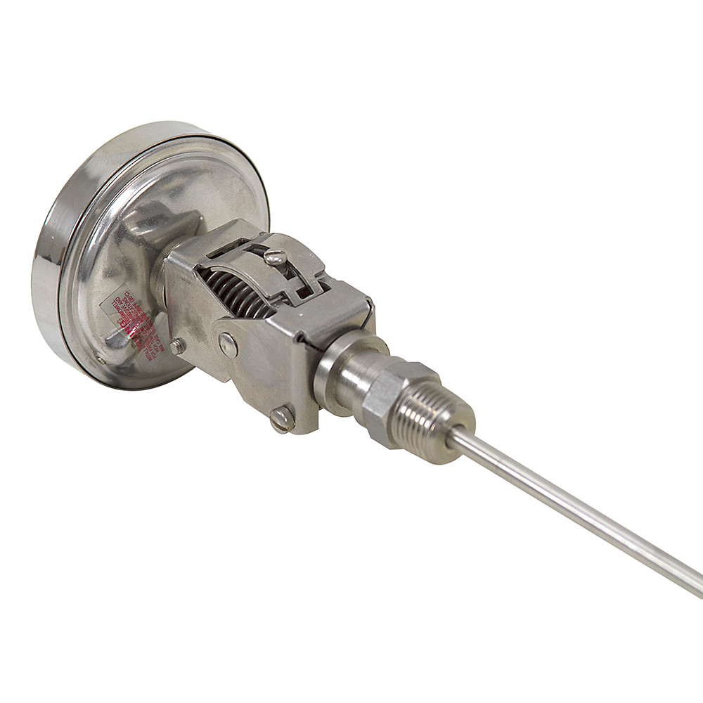 50 - 300 Degree F, 10 - 150 Degree C 3-3/16" Face 12" Stem Teltru AA375R Thermometer [200631]