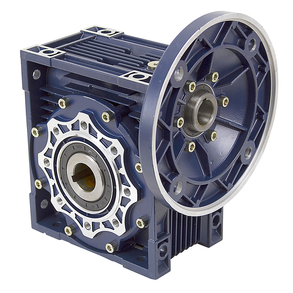 Aluminum Right Angle Worm Gear Reducer, 90 mm C.D., 80/1, 56C Input Flange, Hollow Bore Output Worldwide CALM90-80/1-56C [603116]