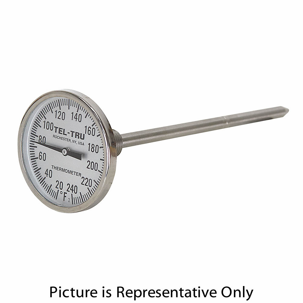 -10 - 110 Degree C 2" Face 4" Stem Teltru LN250R Series 32100474 Thermometer [200670]