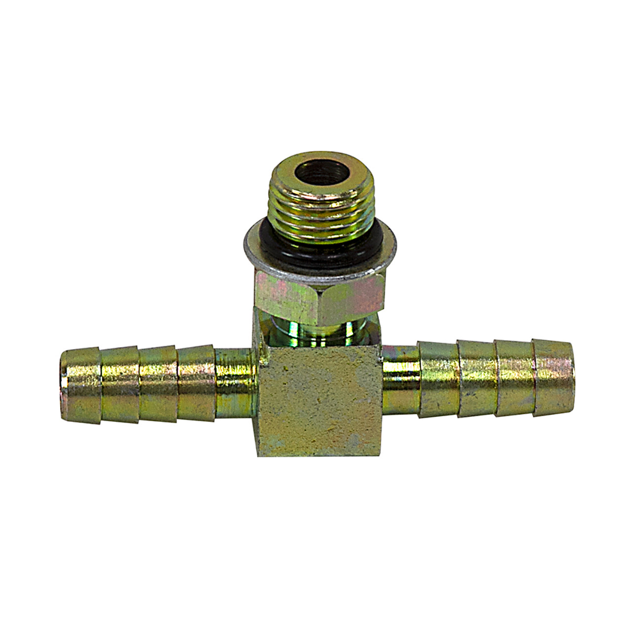 3/8 Hose Barb x SAE 6 Swivel x 3/8 Hose Barb Tee [904152]