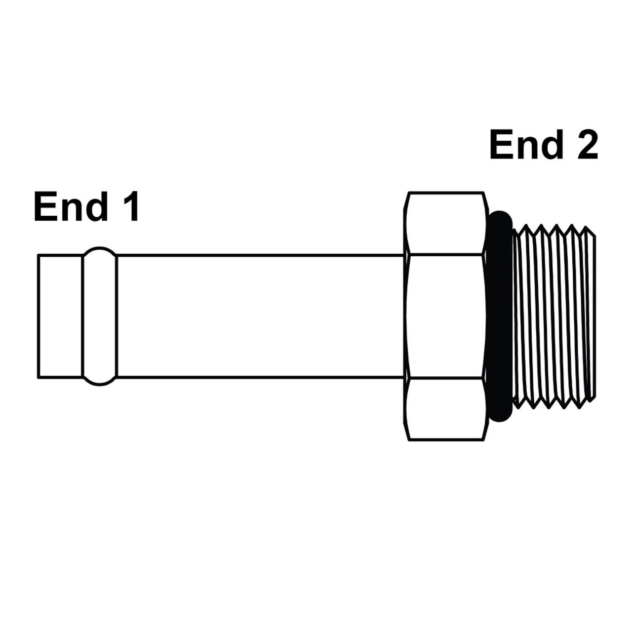 1/2" Hosebarb x SAE 8 Male Straight 4604-08-08 Adapter [900813]