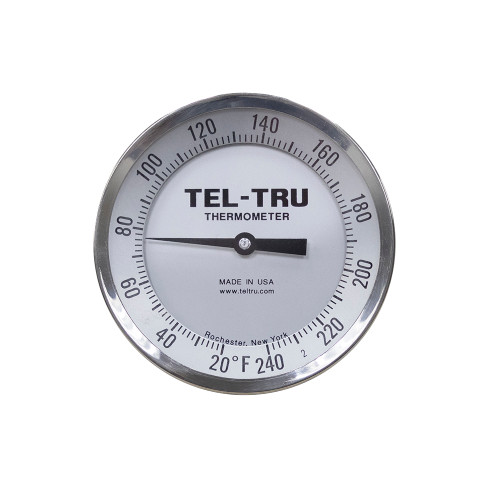 20-240 Degree F 5" Face 9" Stem Teltru GT500R Series 38120959 Thermometer [200727]