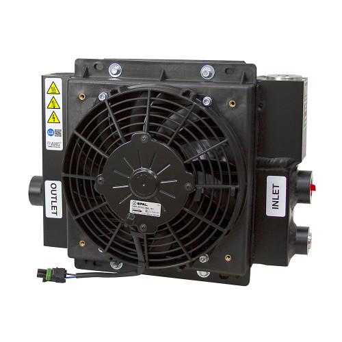30 GPM AKG DCS10-12-BP65 Oil Cooler w/12 Volt DC Fan and Internal Bypass [904690]