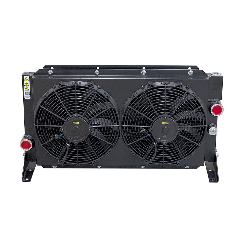 80 GPM AKG DCS45-12-BP65 Oil Cooler w/12 Volt DC Fan and Internal Bypass [904694]