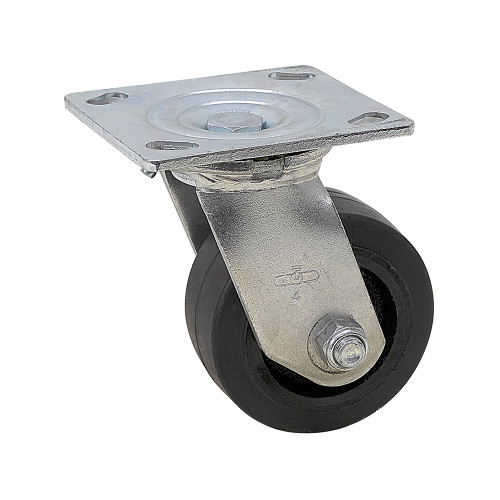 4" x 2" Swivel Plate Caster Rubber Tire On Cast Iron Wheel WC6640-01-RCI [700108]