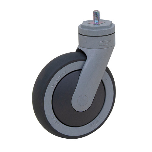 5" x 1-1/4" TENTE Threaded Stem Swivel Caster model 5320PJP125S70(M10X17)GY [700603]