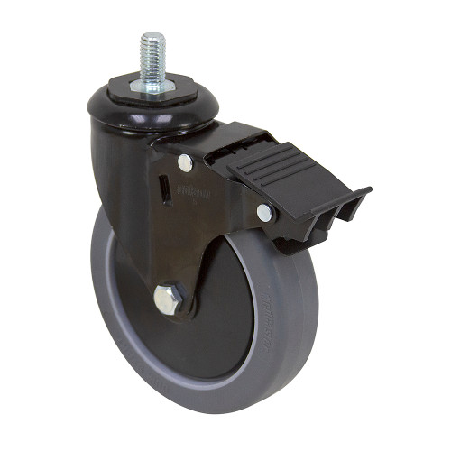 5" x 1-1/4" MEDCASTER Threaded Stem Caster with Brake and Swivel Lock M7202.15-1123548-B [700652]