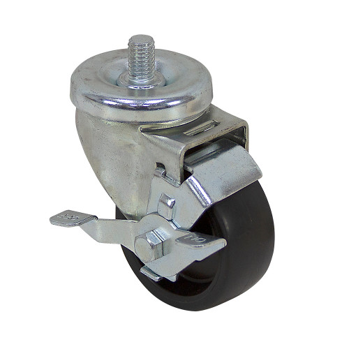 3" x 1-1/4" JARVIS Swivel Threaded Stem Caster with Brake 3-36P-521 BRK PA 1/2-13 X 3/4 [700635]