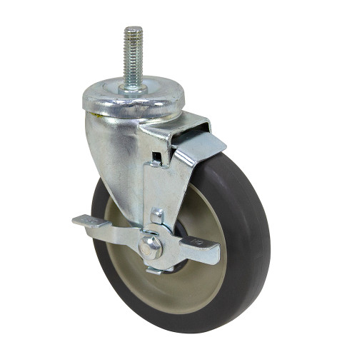5 x 1-1/4 Threaded Stem Swivel Caster with Wheel Lock PGS50748ZN213GTB [700620]