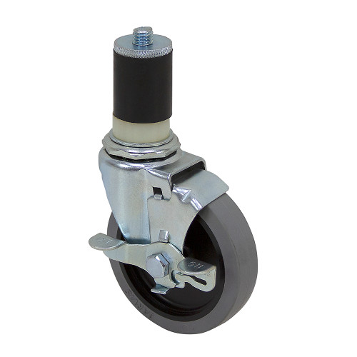 4" x 15/16" JARVIS Expanding Rubber Stem Caster with Brake model 4-27-201G BRK #19A APP [700637]