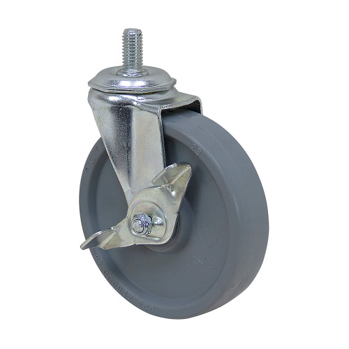 5 x 1-1/4 ALGOOD Threaded Stem Swivel Caster with Wheel Lock [700622]