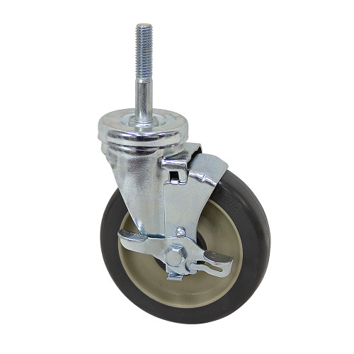 5" x 1-1/4" JARVIS 5-40-213GFVL Swivel Threaded Stem Caster TPR Wheel w/ Brake [700672]