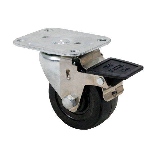 3" x 1-1/4" Swivel Plate Caster w/ Wheel Brake Jarvis 3-30-105-2 P/LBRKPASP.LDHT [700720]
