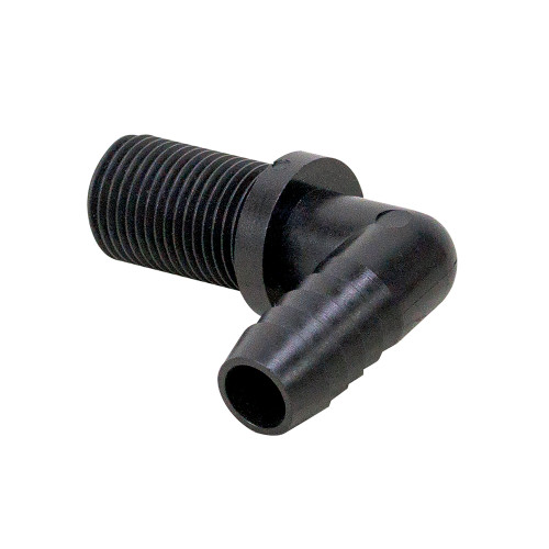 Box of 1000 1/2" Hosebarb x 11/16" Nozzle Thread Polypropylene Elbow Pentair Hypro 3NT12-01 [200885]