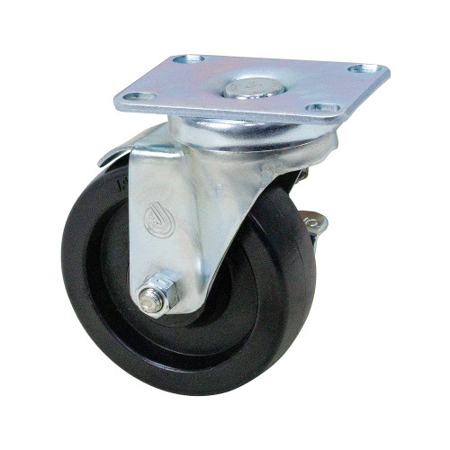 4" x 1-1/4" Swivel Plate Caster w/ Wheel Brake Jarvis 4-30-513-2 BRK PA [700753]