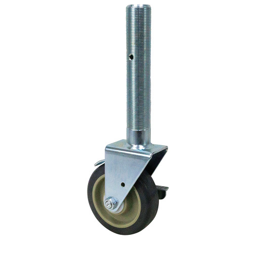 5" x 1-1/2" Rigid Threaded Stem Caster w/ Brake Jarvis 6-48-315GPBRK [700724]
