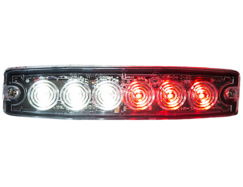 12-24 Volt DC Clear/Red Ultra Thin 5" LED Strobe Light Buyer Products 8892207 [501630]