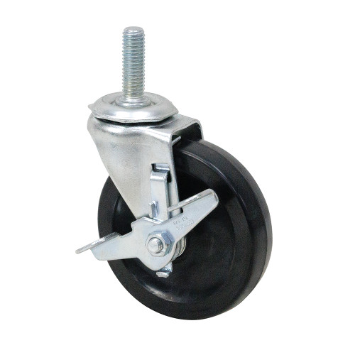 4" x 15/16" Faultless Swivel Threaded Stem Caster w/ Wheel Brake [700755]