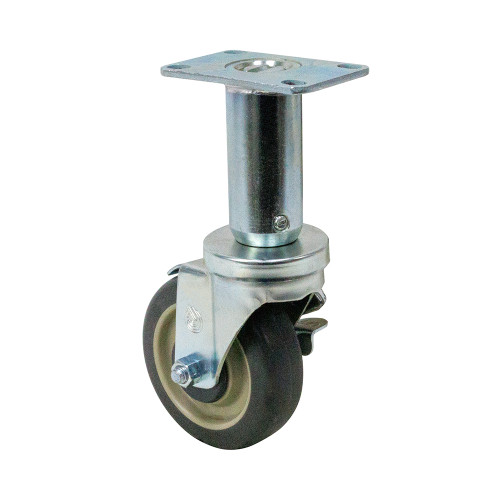 4" x 1-1/4" Swivel Plate Caster W/ Adjustable Leg and Side Wheel Brake Jarvis 4-36-314-G SATP BRK PA 10.0 [700750]