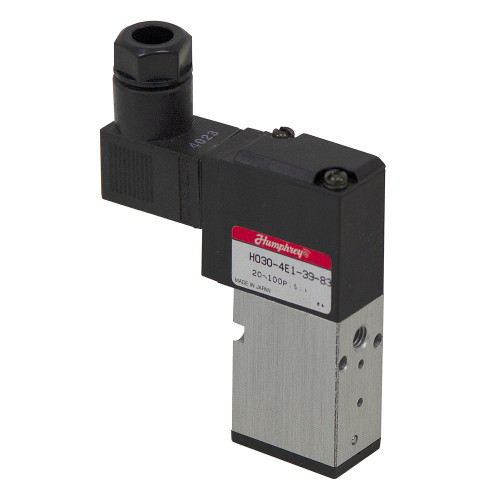 24 Volt DC 4-Way 2-Pos Humphrey Solenoid Air Valve H030-4E1-39-83 [400593]