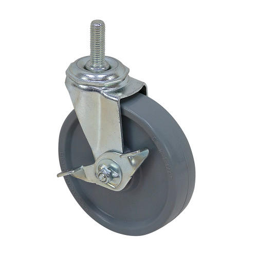 5 x 1-1/4 ALGOOD Threaded Stem Swivel Caster with Wheel Lock [700624]