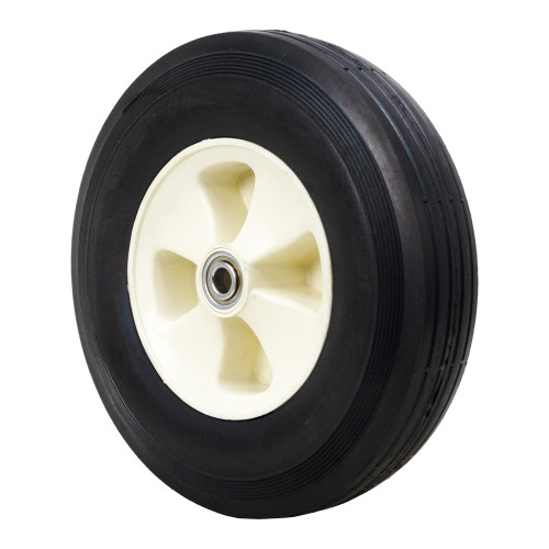 Main View 12" x 2.25" Solid Rubber Tire on White Plastic Wheel