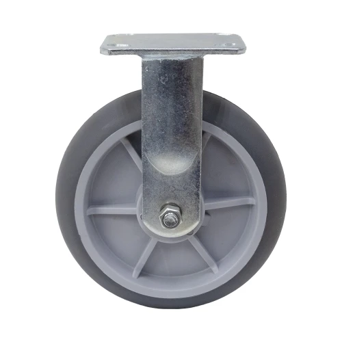 Side View 8" x 2" Rigid Plate Caster Jescraft CTR-8PLR