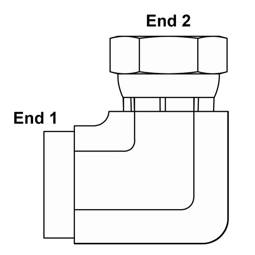 1/2" NPT Female x 1/2" NPT Female Swivel 90 Degree Elbow 1502-08-08 Adapter [900183]