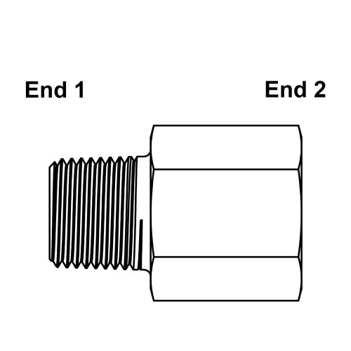 1/2" NPT Male x 3/4" NPT Female Straight 5405-08-12 Adapter [901197]