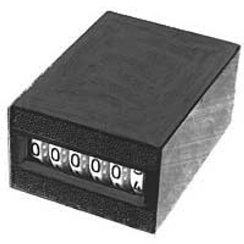 24 Volt DC 6 Digit Durant Counter Black Numerals White Background [500142]