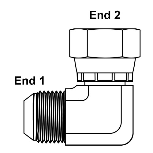 JIC 12 Male x JIC 12 Female Swivel 90 Degree Elbow 6500-12-12 Adapter [901744]