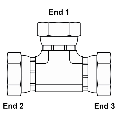 1/4" NPT Female Swivel x 1/4" NPT Female Swivel x 1/4" NPT Female Swivel Tee 1603-04-04-04 Adapter [901605]