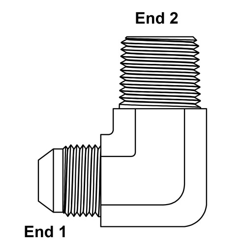 JIC 16 Male x 1" NPT Male 90 Degree Elbow 2501-16-16 Adapter [901746]